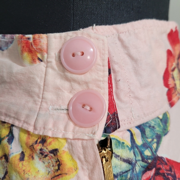 Vintage pink floral circle skirt retro handmade skirt - Picture 8 of 13